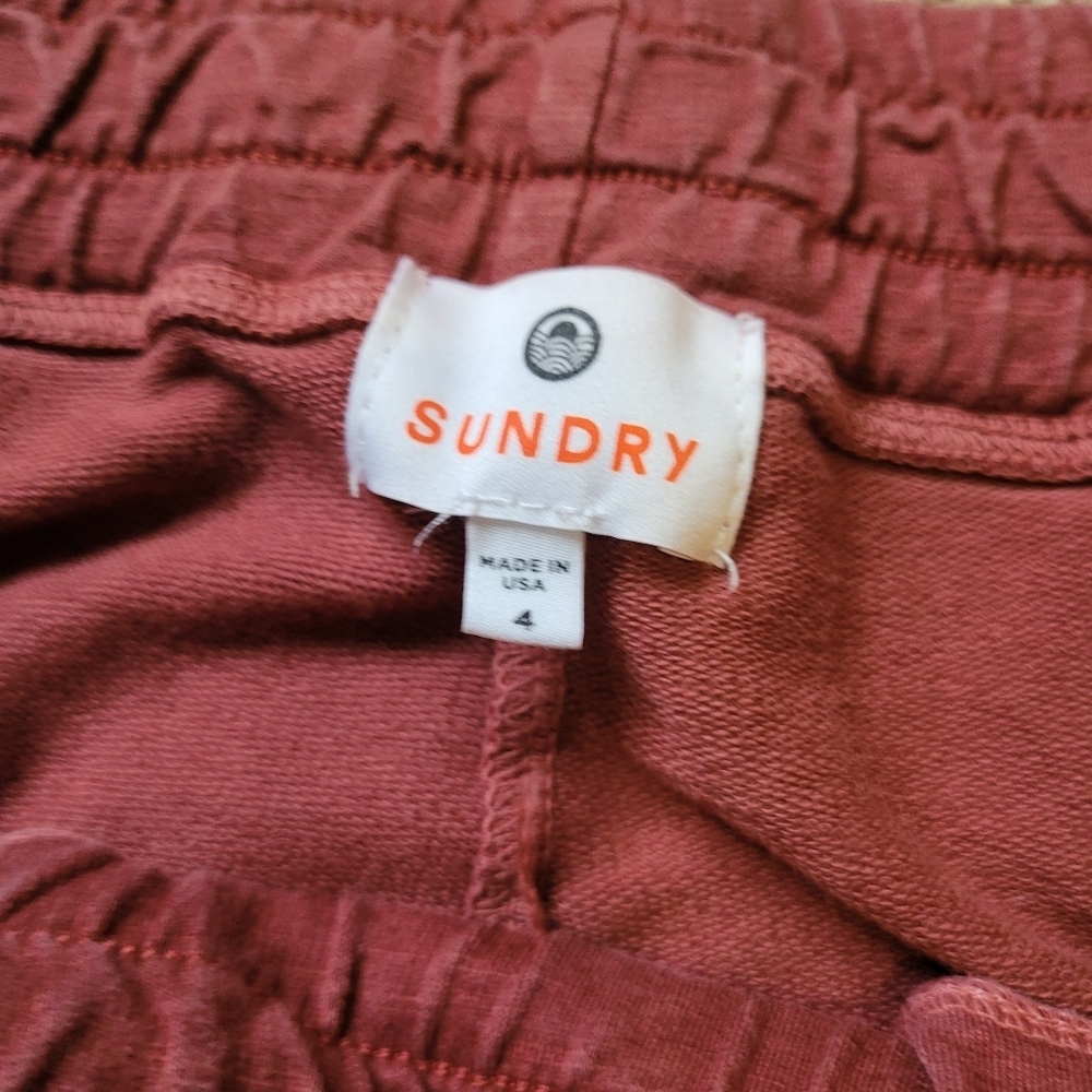 Sundry Womens Wide Leg Cropped Pull On Pants Size 4 - Picture 4 of 8